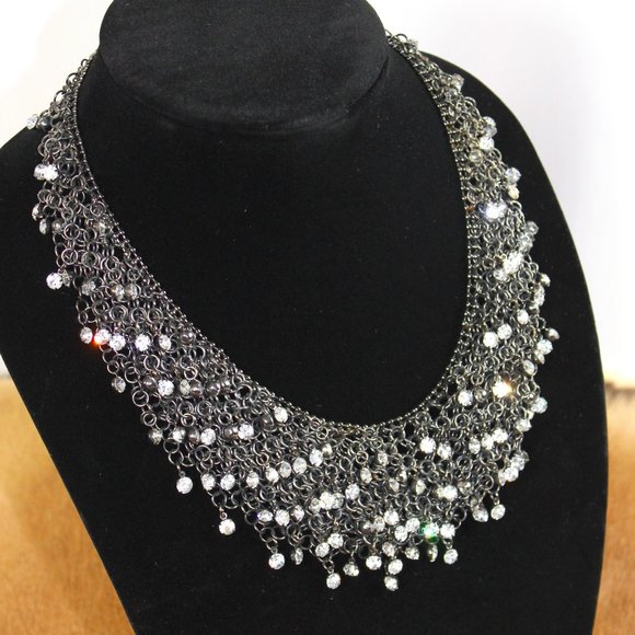 R. J. Graziano Jewelry - R. J. Graziano Multistring Link chain and Diamond Crystal Style Necklace